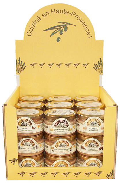 Présentoir &quot;Les Fines Terrines Provençales 2&quot; 180gr x27