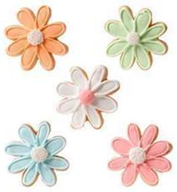 Fleurs décorées en biscuit 40g x 10