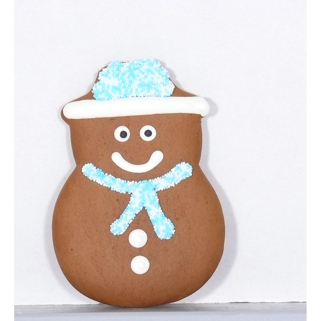 Bonhomme de neige bleu en pain d'épices 80g x 18
