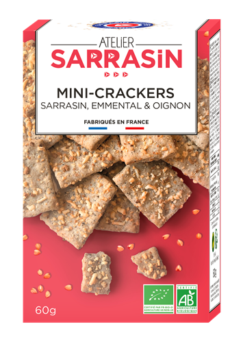 Mini crackers sarrasin bio emmental et oignons 60g x12