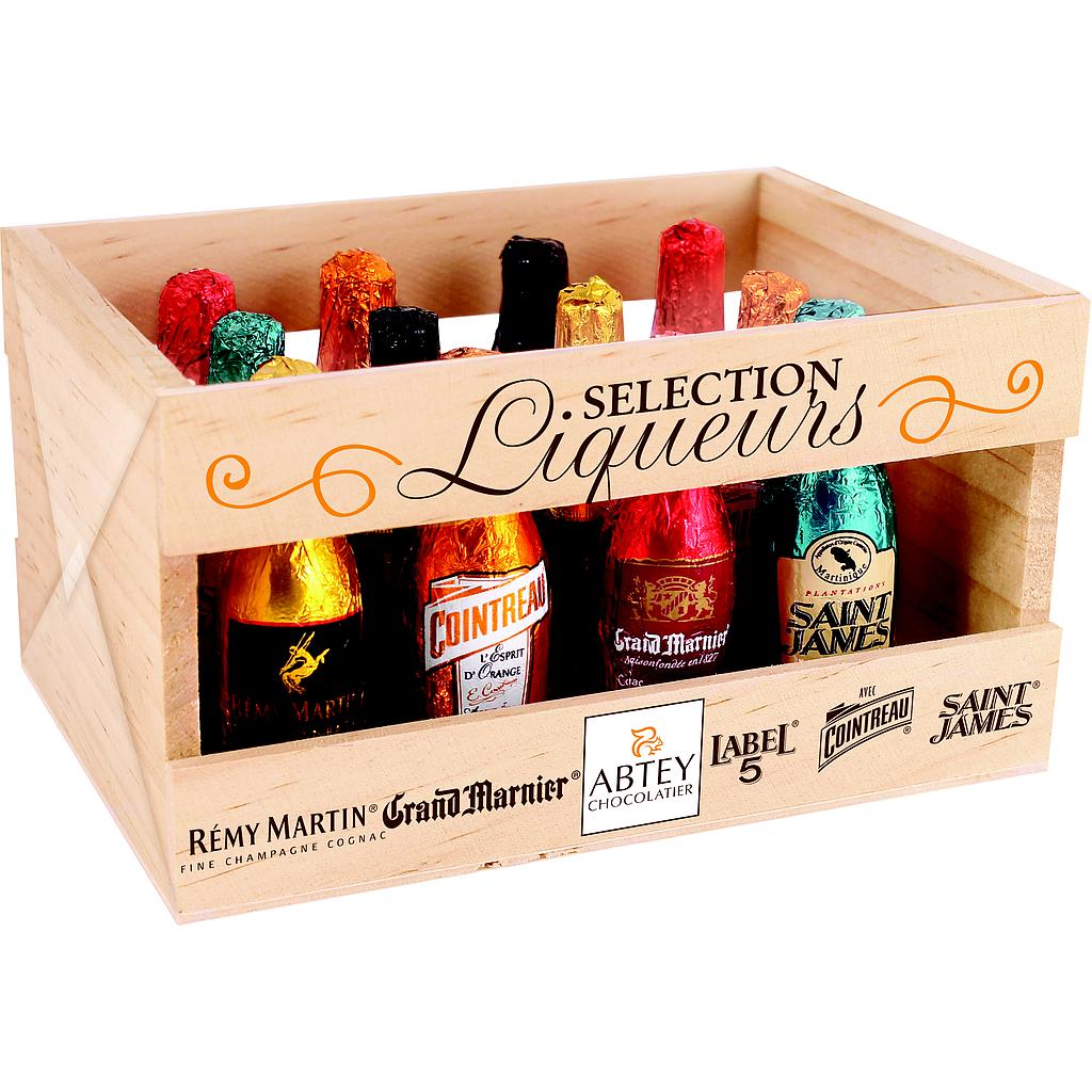 Casier bois de 12 bout liqueurs 155g x 12