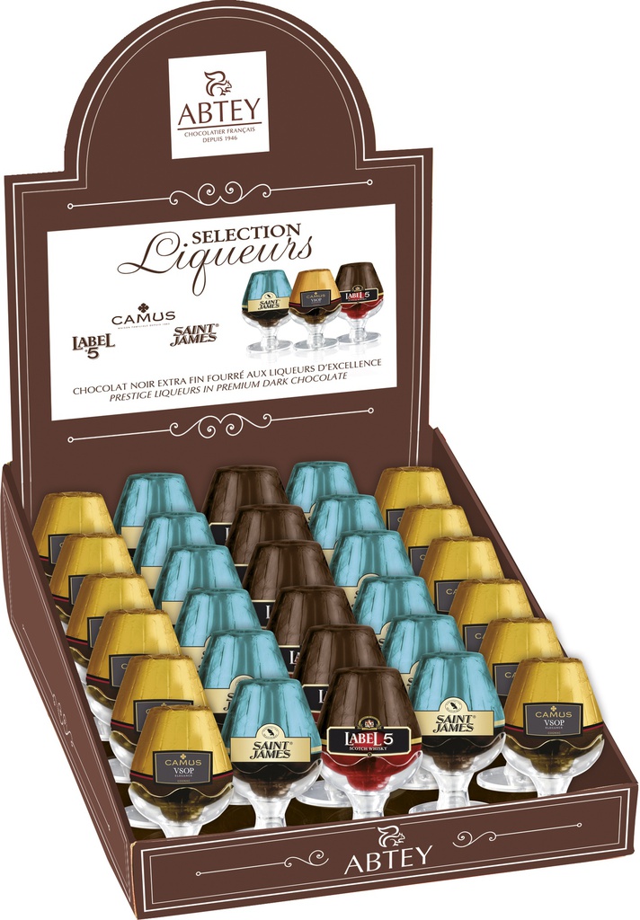 Présentoir 30 Verres liqueurs assorties 20g 