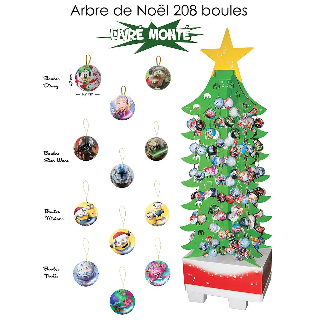 Arbre à boules de Noël en métal x 208