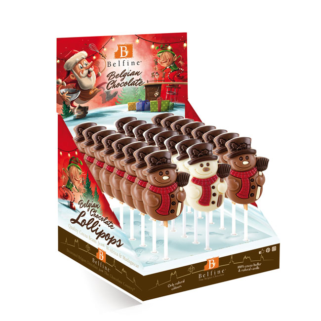Sucette chocolat bonhomme de neige 35g x 24