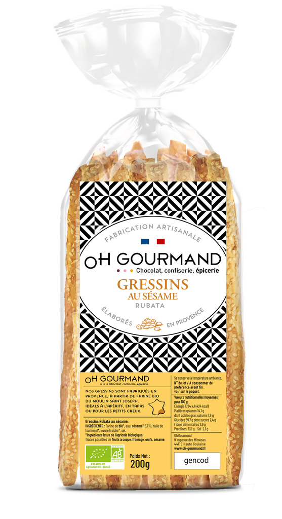 Gressins bio au sésame 200g X8