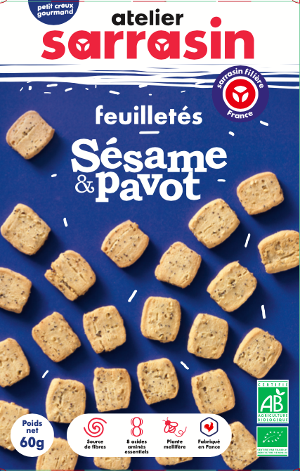 Feuilletés sarrasin sésame et pavot 60g X12