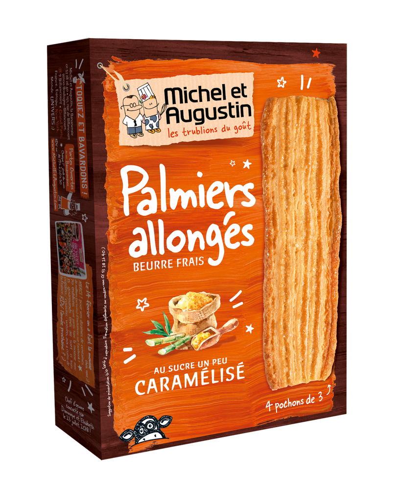 Palmiers allongés au sucre caramélisé* 120g x10