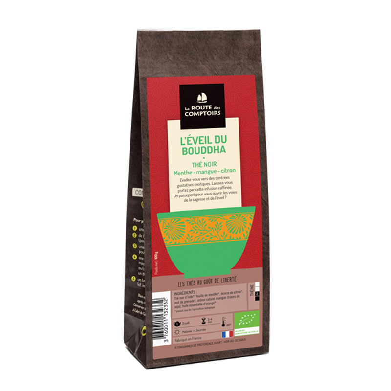 Thé noir Sagesse de Bouddha menthe-mangue-citron  100g X6