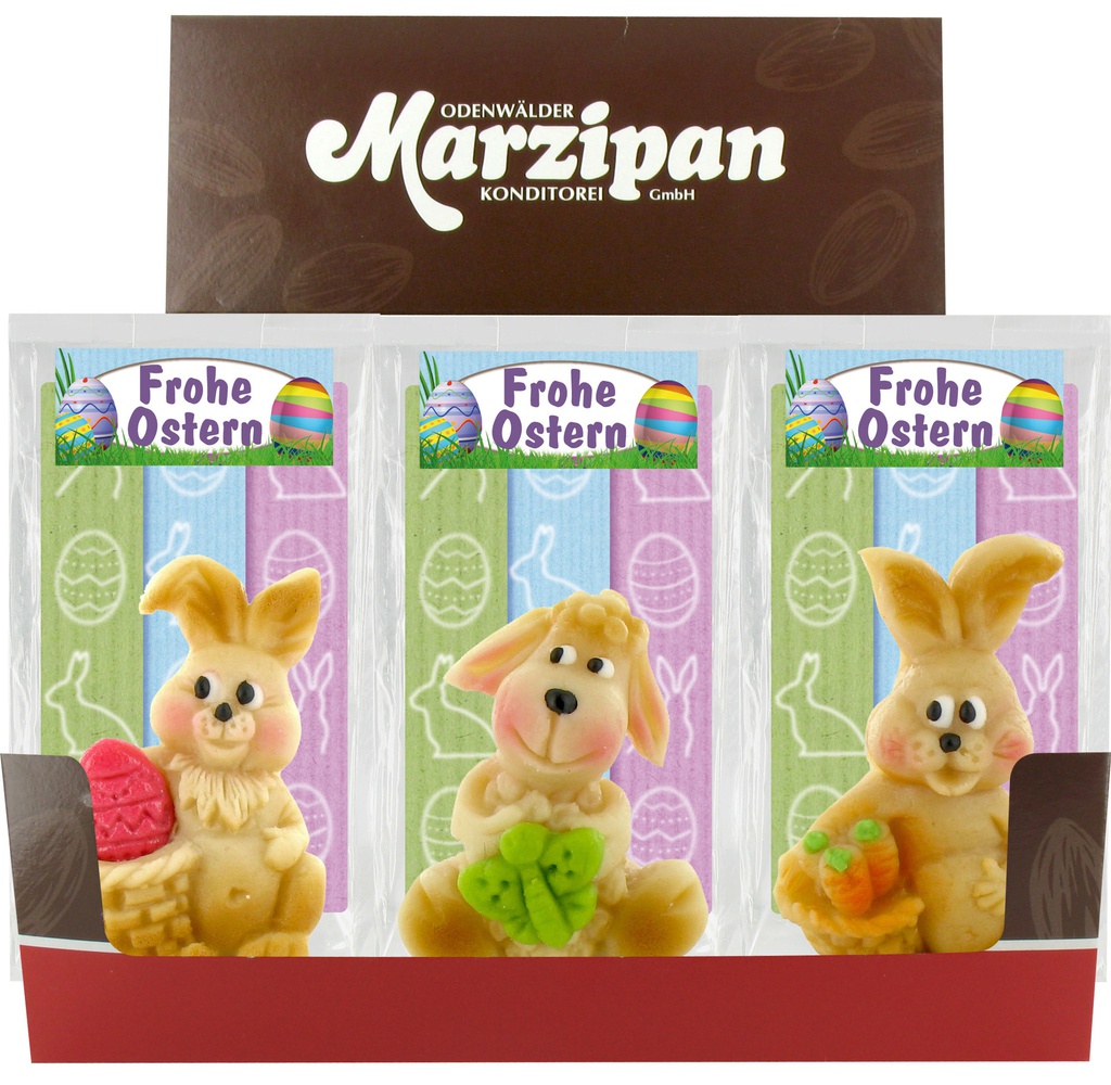 Display 3 sujets printemps Pate d'amande 35g x 12