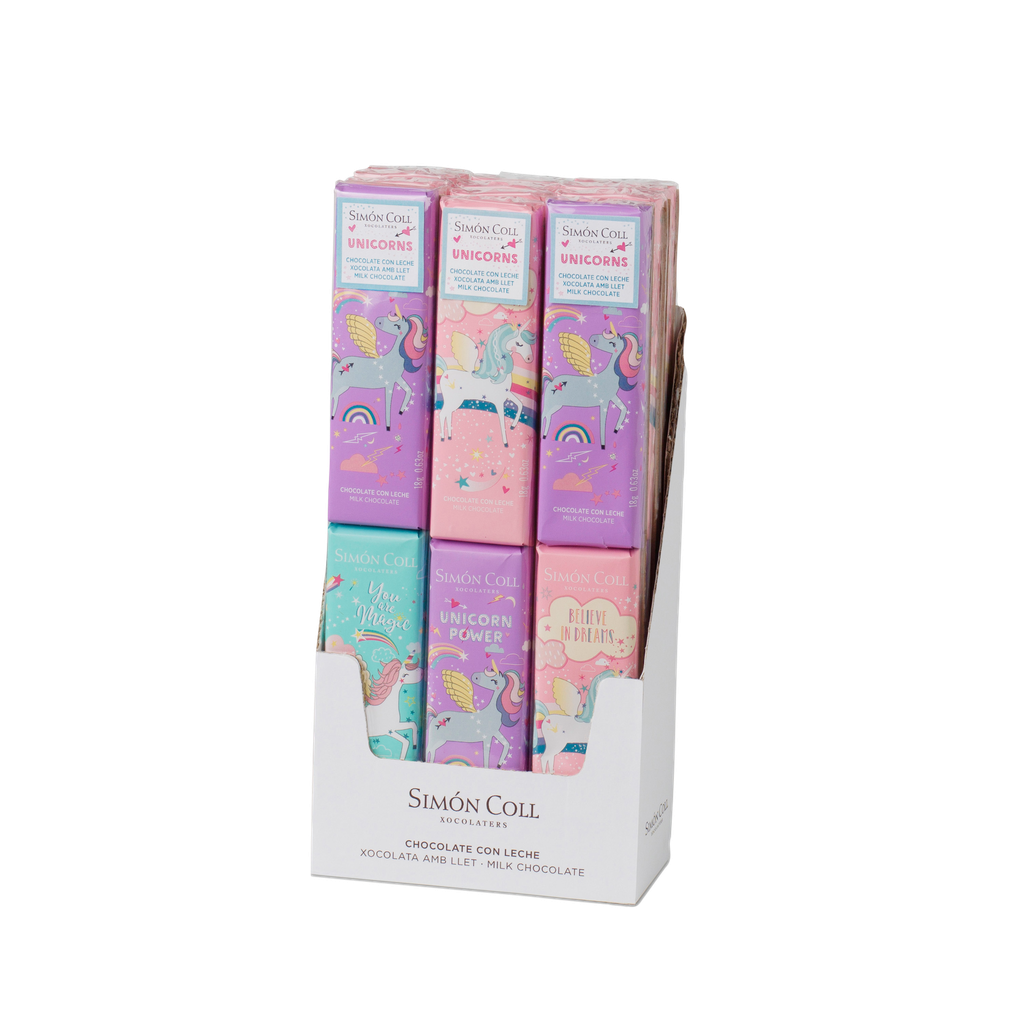 2 mini tablettes Licorne 18 g choc lait x 12