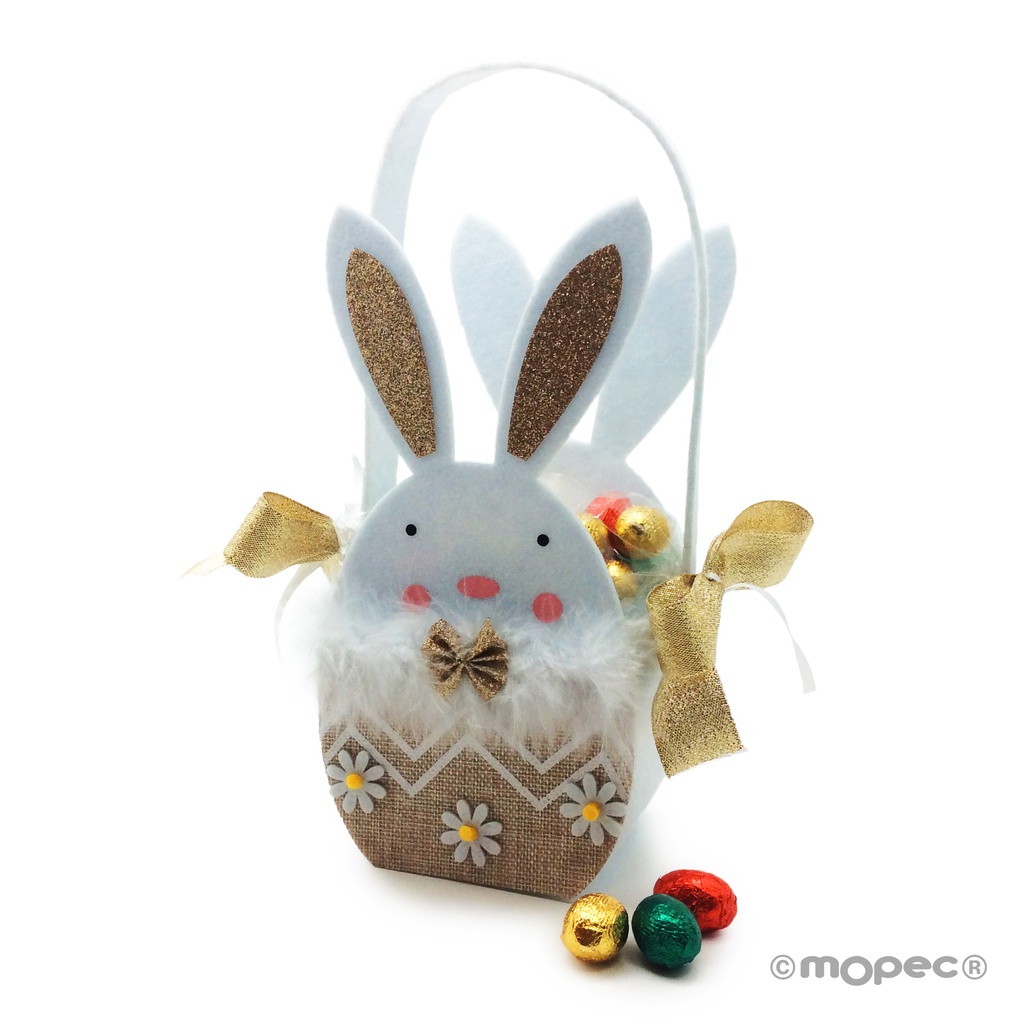 Lapin feutrine garni de 20 oeufs praliné 100g x 12