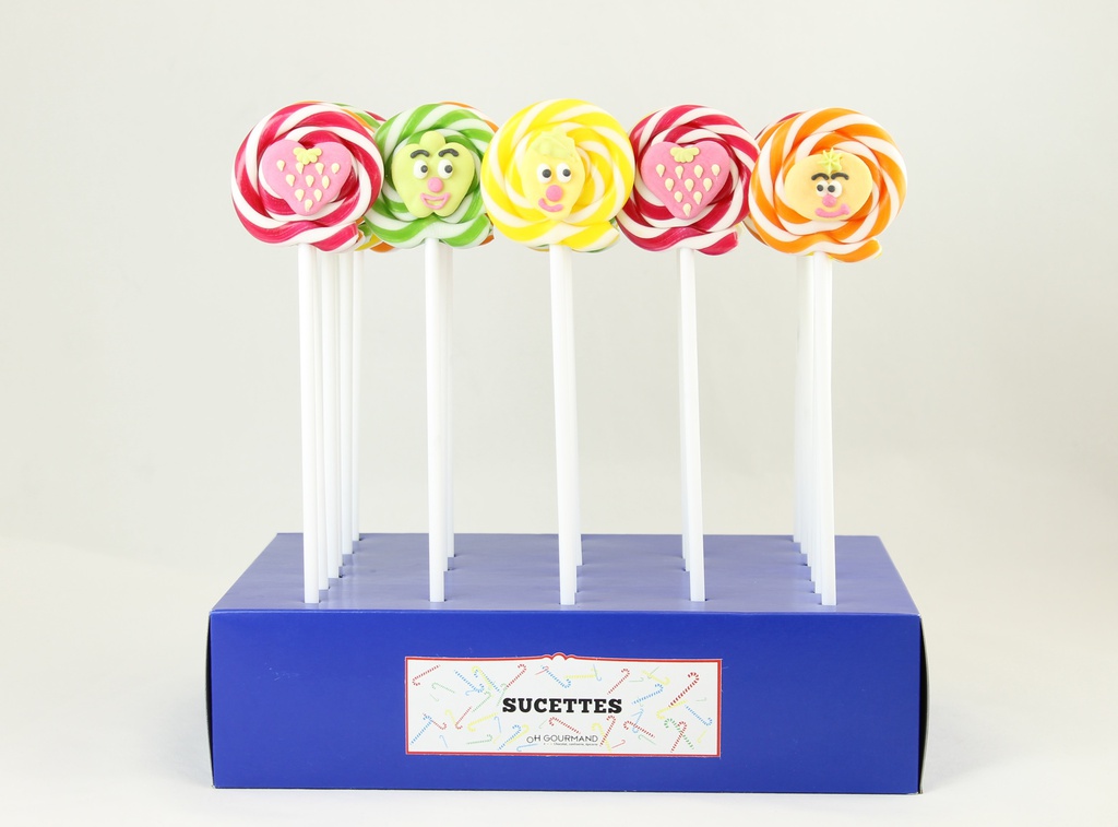 Display Sucettes rondes Iris fruits 35g x 24
