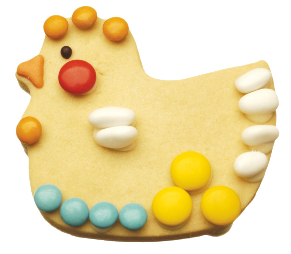 Poule décorée en biscuit 54g x 10
