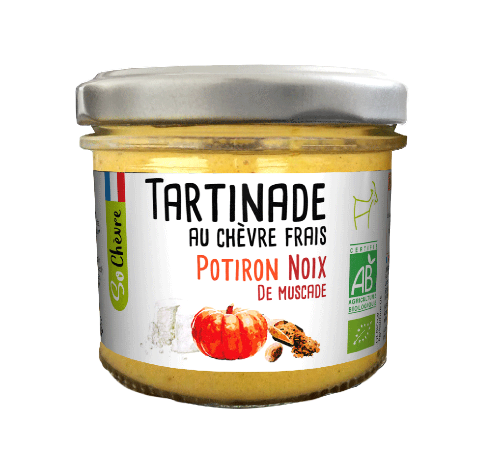Tartinade au chèvre frais potiron noix de muscade 90g X9