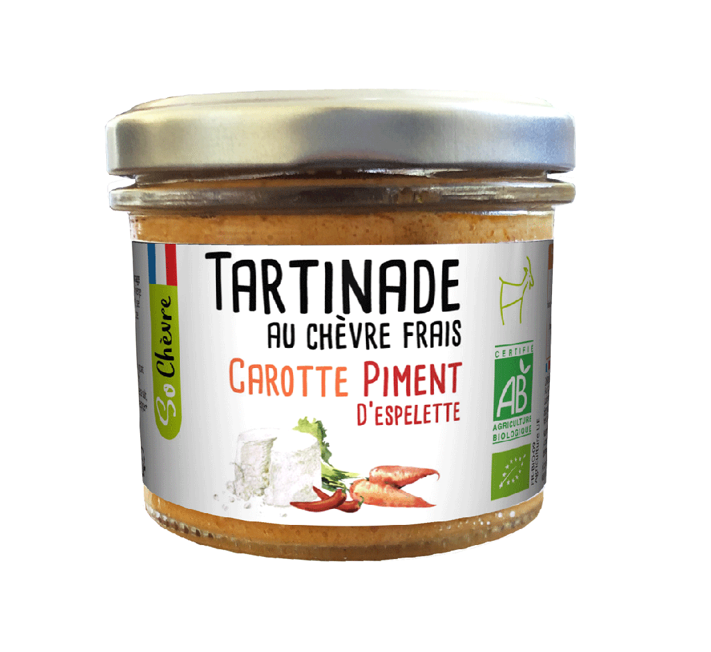 Tartinade au chèvre frais carotte piment d'Espelette 90g X9