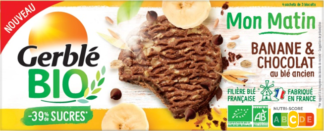 Biscuit petit déj' choco banane* BIO 132g x12