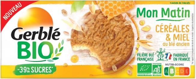 Biscuit petit déj' céréales et miel* BIO 132g x12