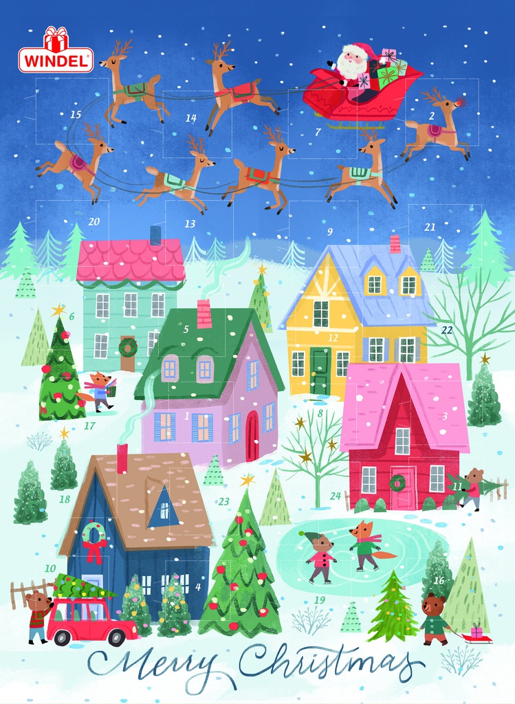 Calendrier de l'Avent 2 motifs 75g x 24