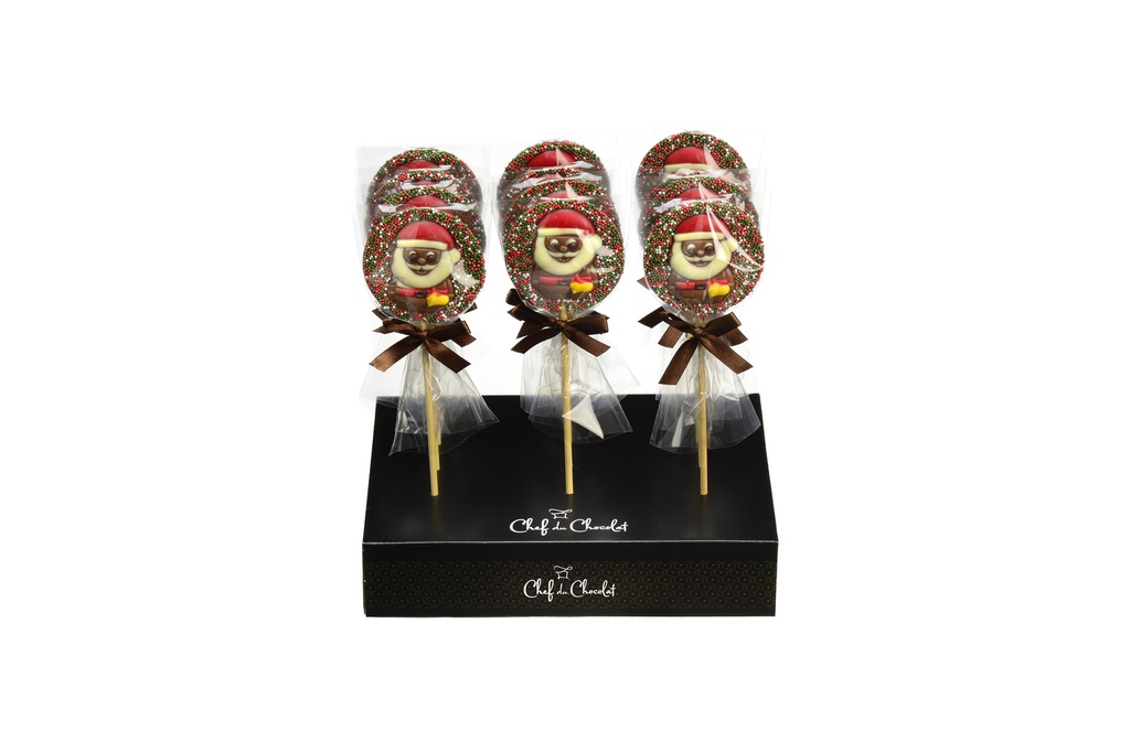 Sucettes rondes Père Noël 45g x 12