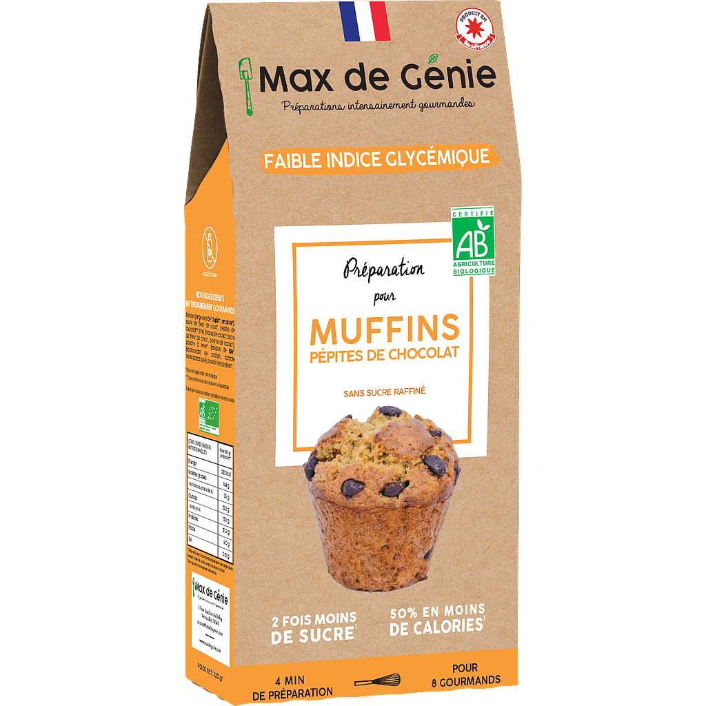 Prépa pour muffins aux pépites de choc bio 320g x 8