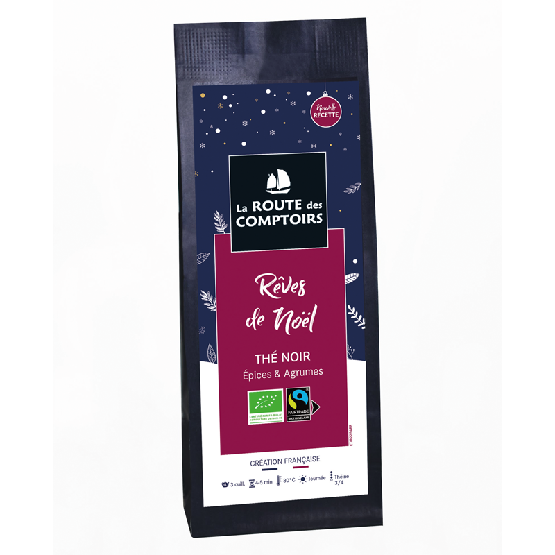 Thé noir bio rêves de Noël  100g x 6