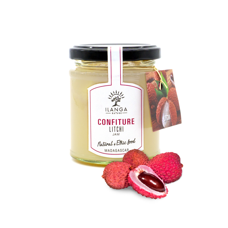 Confiture de Litchi 55% fruits et sucre de canne  220g x 6
