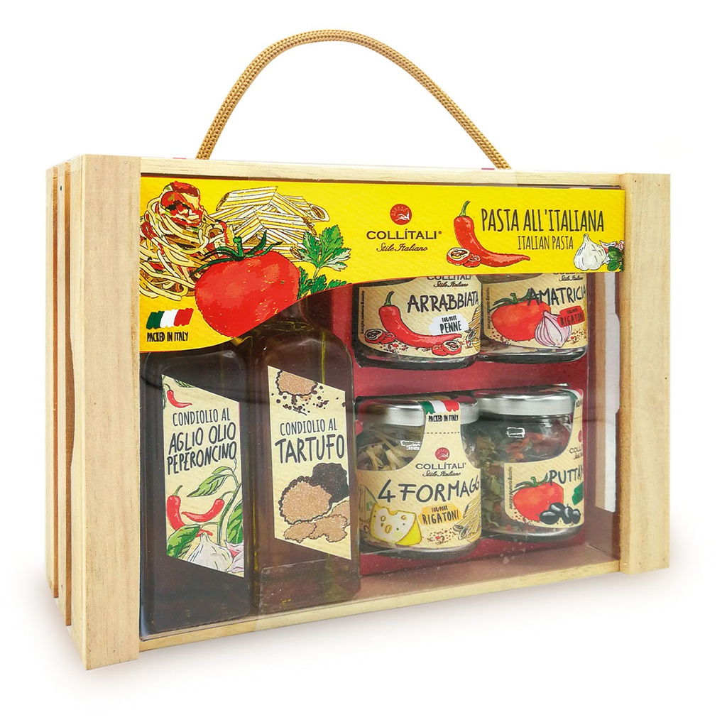 Coffret bois pâtes de toute l'Italie X6