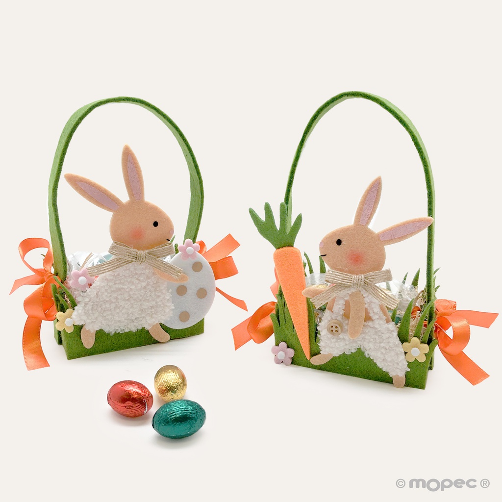 Panier feutrine lapin 50g x 4