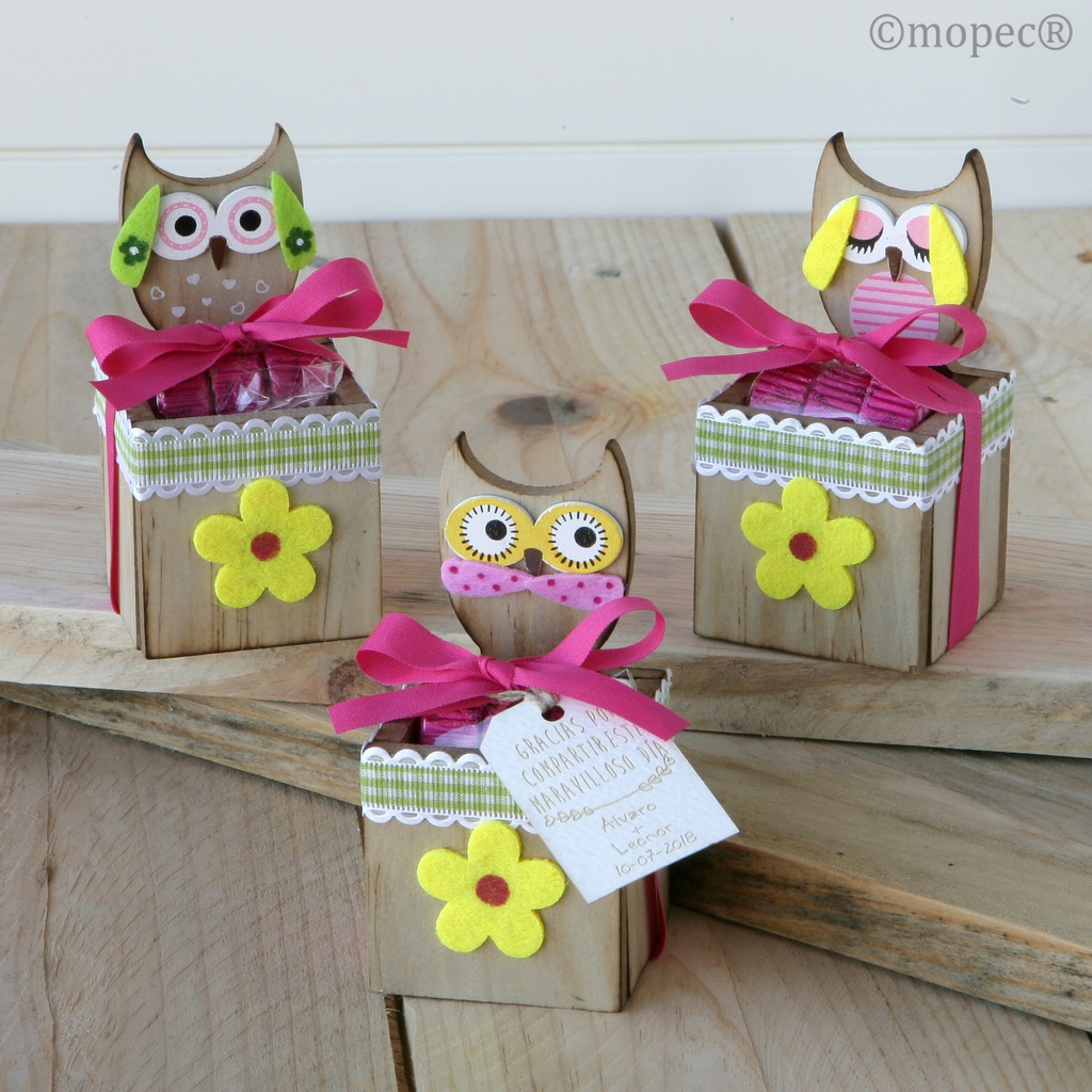 Porte stylo hibou en bois 20g x 15