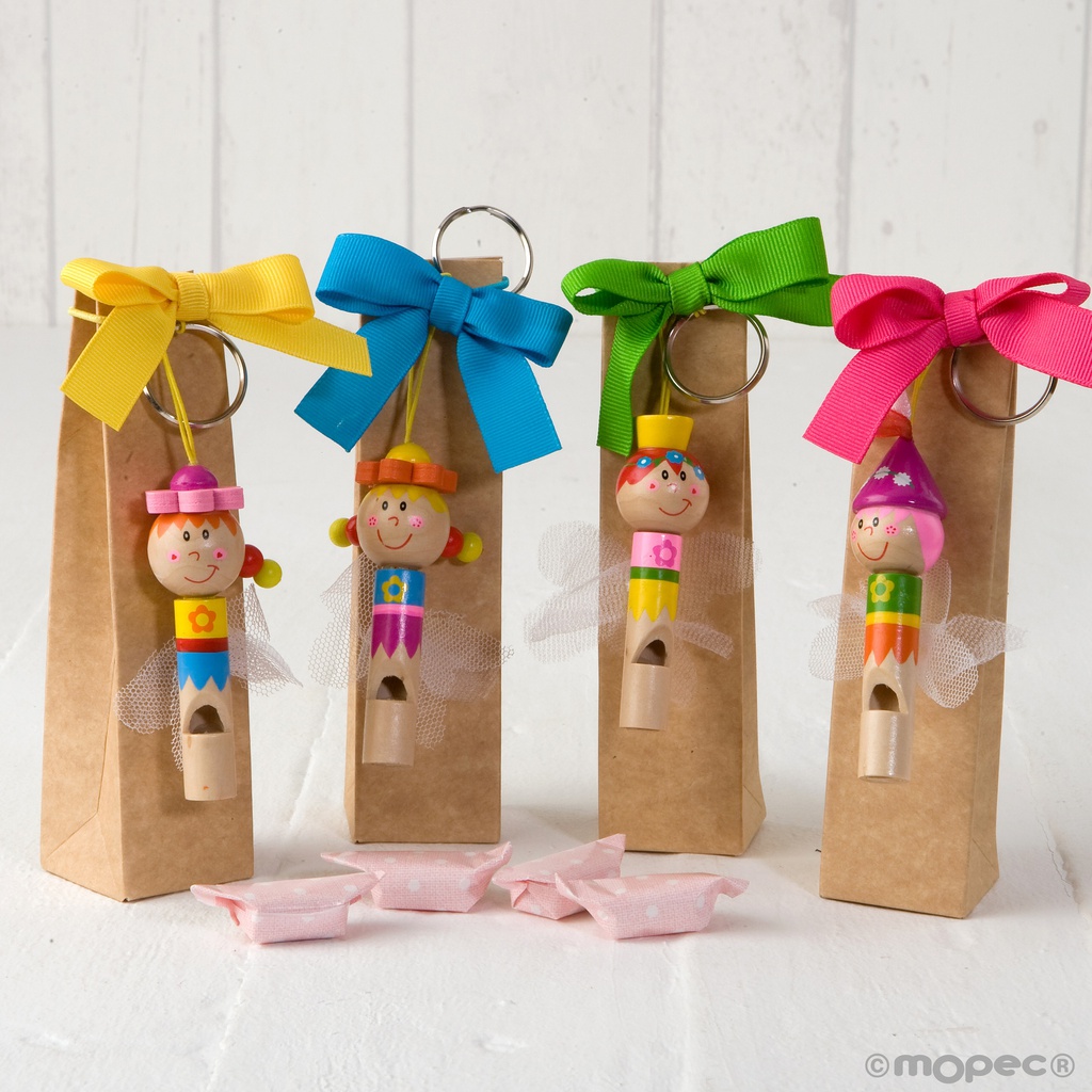 Porte-clé fée sifflet en bois 16g x 24