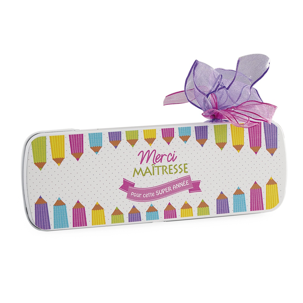 Boite Blanche &quot;Merci MAITRESSE pour cette super année&quot; x 12