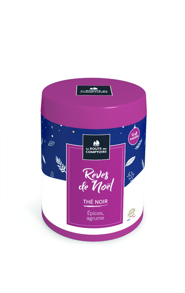 Thé noir rêves de Noël boite métal BIO  80g x 5