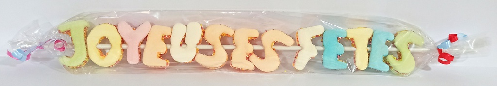 Brochette Joyeuses Fêtes  (lettres) 65g x 20