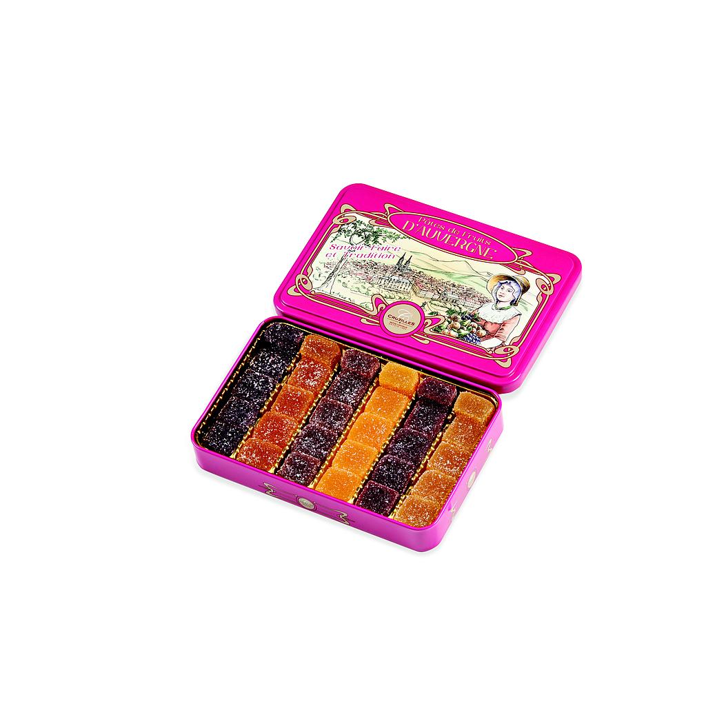 1/2 Boite métal fushia Pavés classique 280g x 6