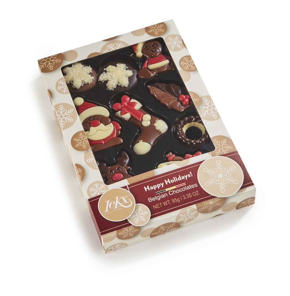 Boite chocolats de Noël Ickx plein assorti 95g x8