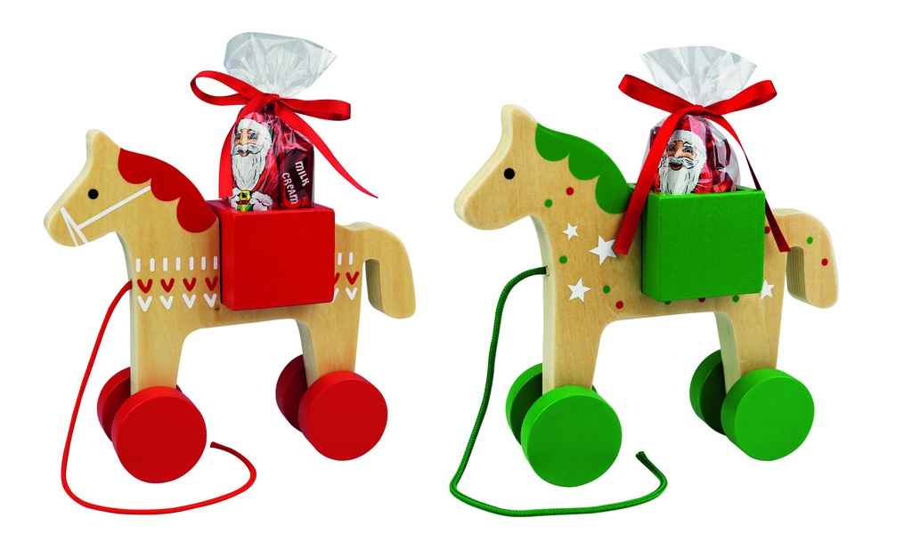 Cheval en bois garni de chocolats 47g x 11