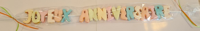 Brochette Joyeux anniversaire &quot;lettres&quot; 90g x 20