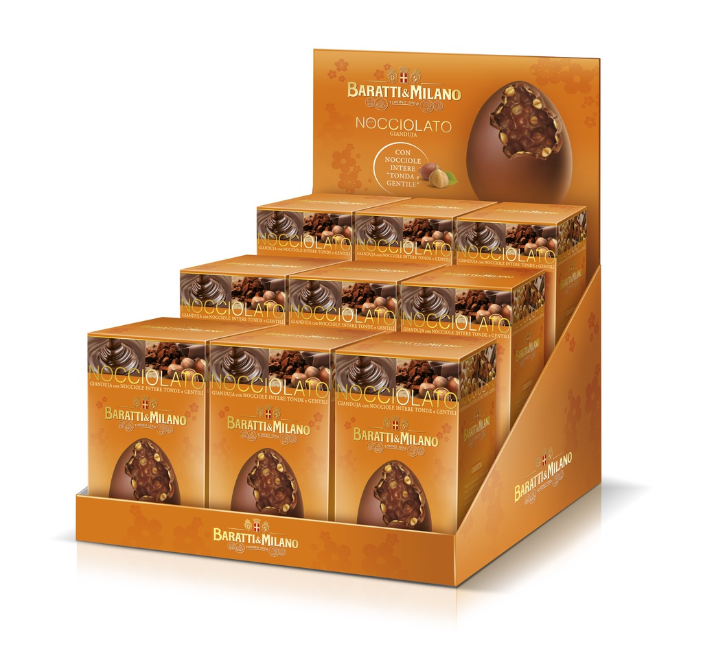 Présentoir oeuf gianduja 32% noisettes 120g x 9