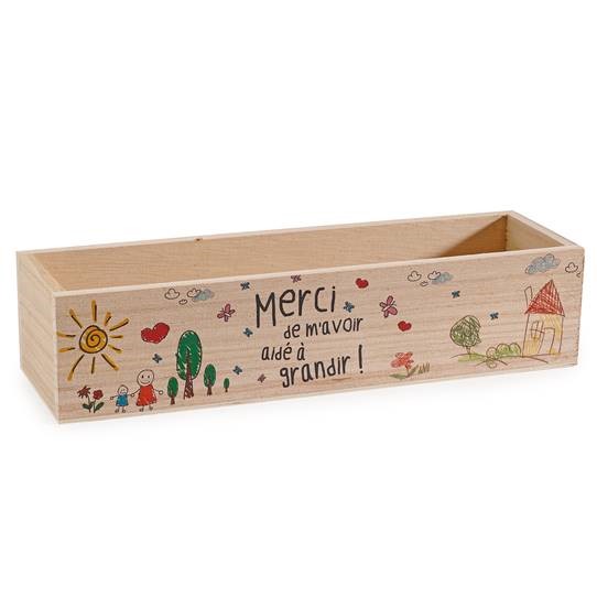 Boite en bois merci de m'avoir fait grandir x 12