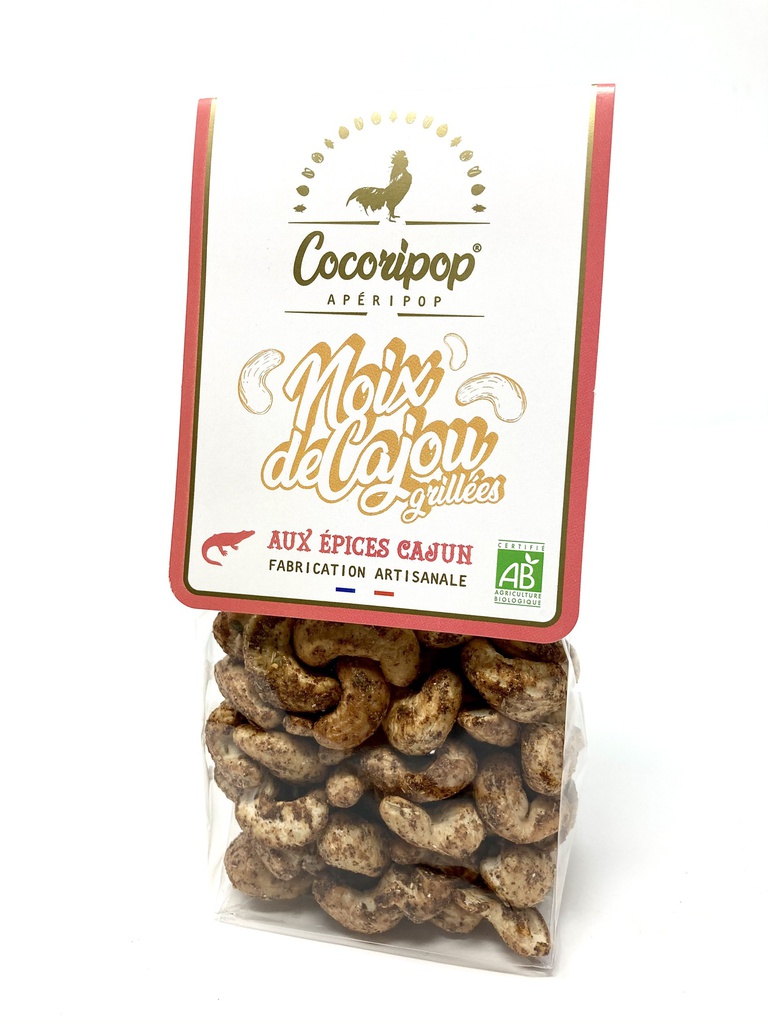 APERIPOP noix de cajou bio grillées aux épices cajun 125g X16