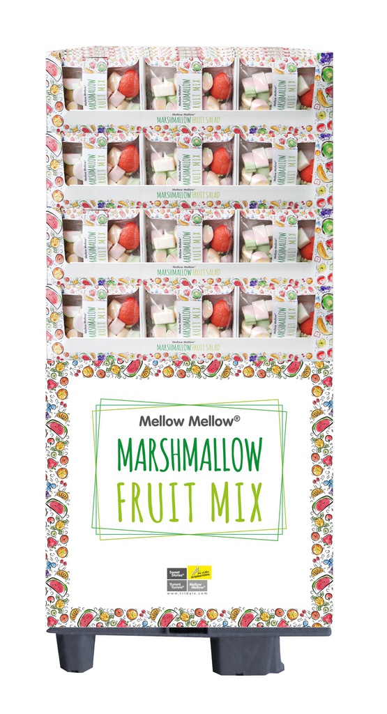 Display marshmallow salade de fruits en cageot X84