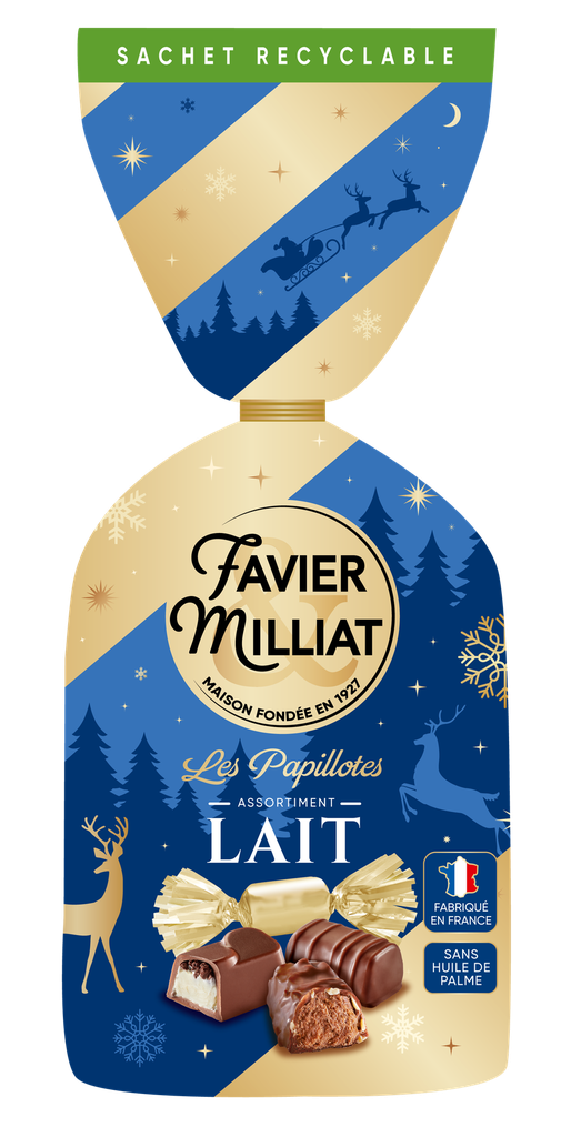 Sachet papillotes choc lait FM 400g x 25