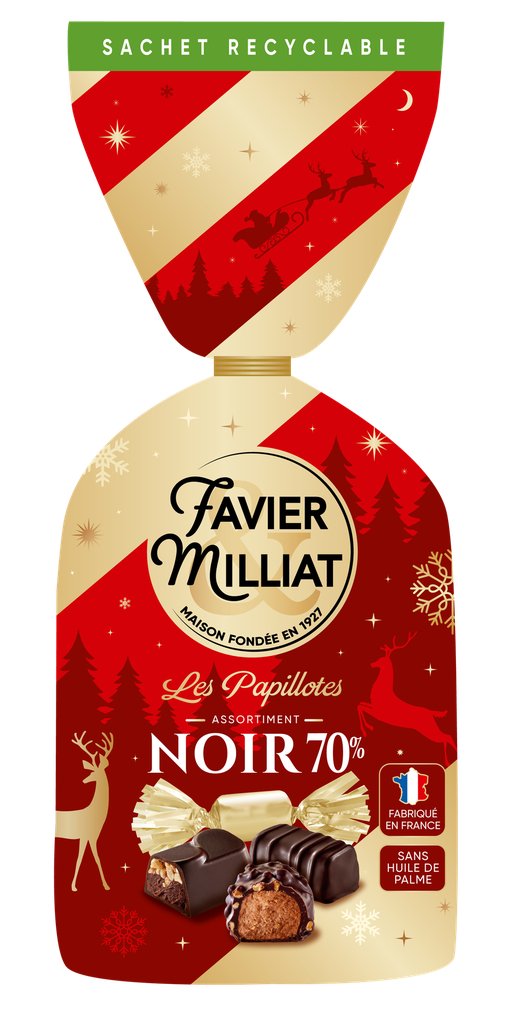 Sachet papillotes choc noir FM 400g x 25