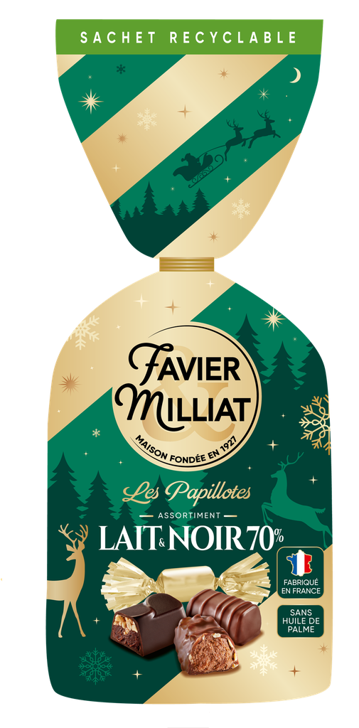 Sachet papillotes lait et noir FM 400g x 25