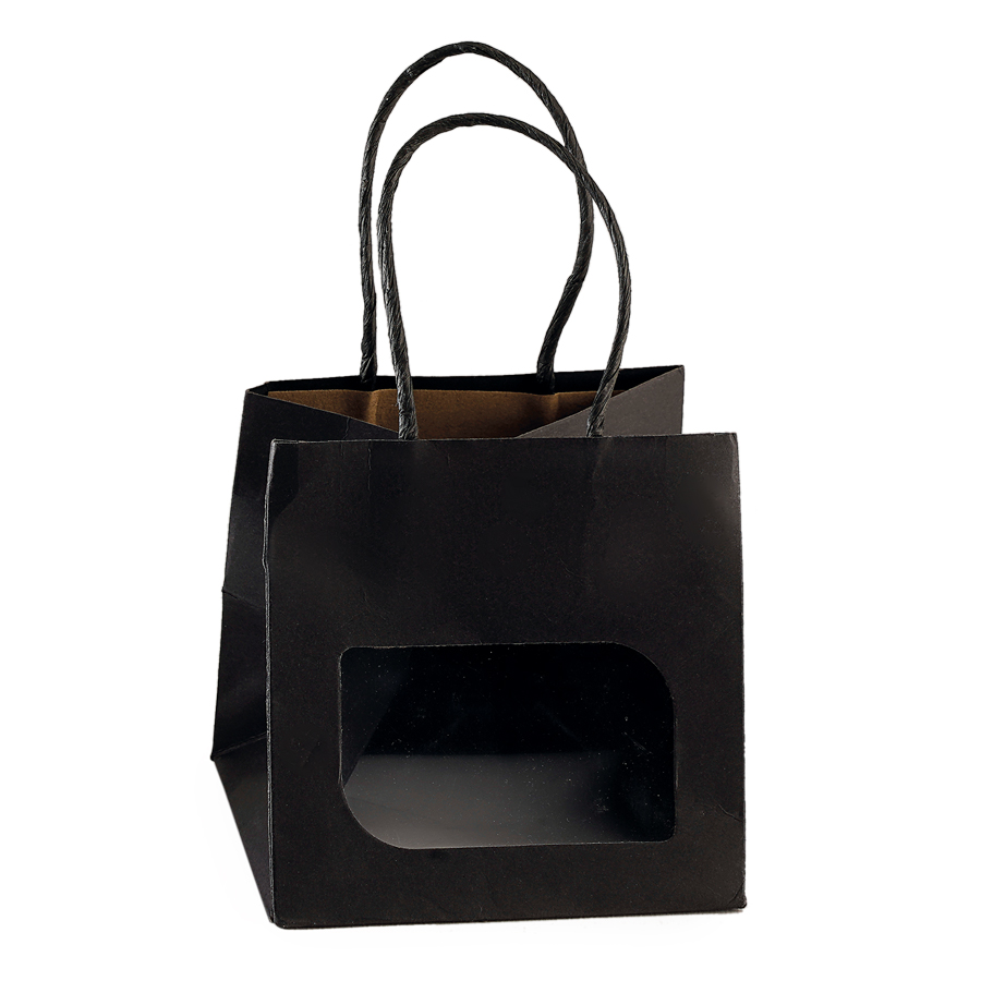 Sac carré noir fenêtre 12x12x12 x 24