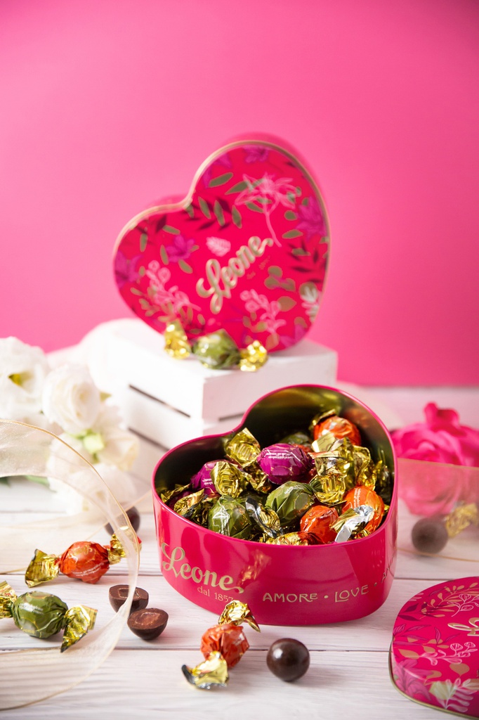 Boite métal coeur avec billes de fruits 100g x 6