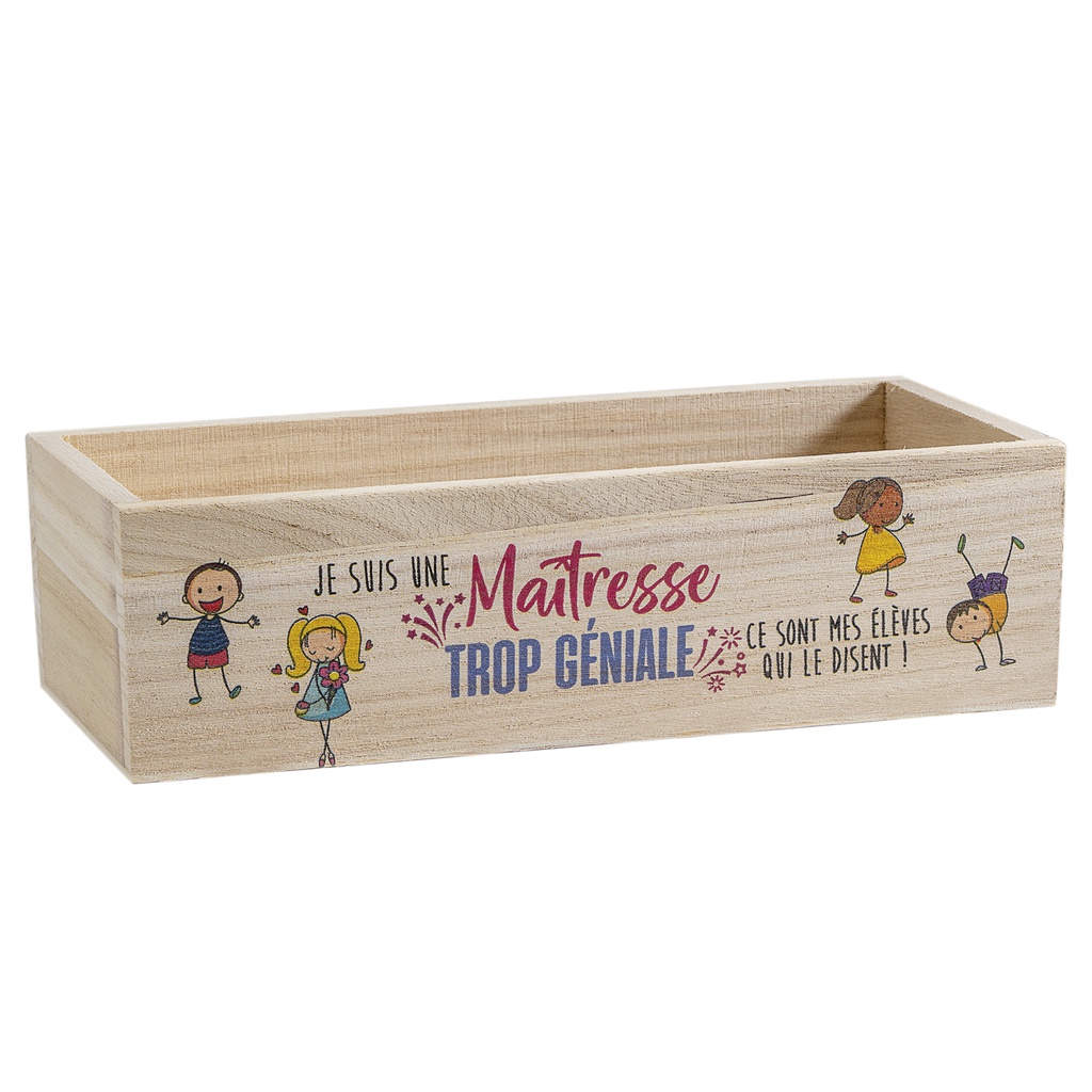 Boite en bois maitresse x 12