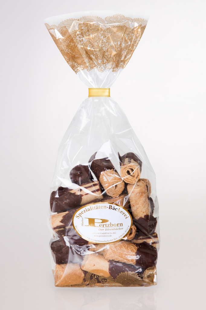 Sachet rouleaux gaufrette chocolat 200g X20
