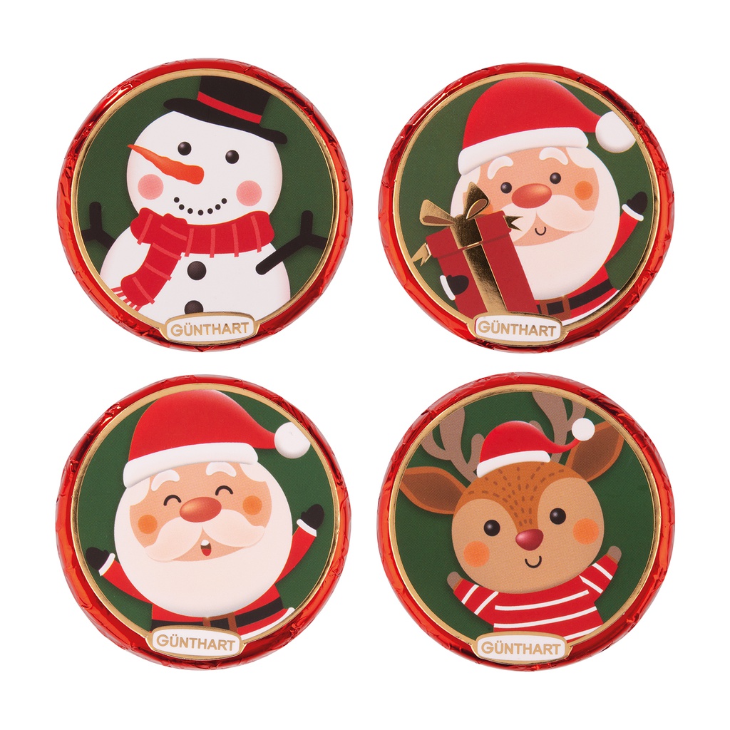 Décor Noël sur médaillon praliné 24g x 40