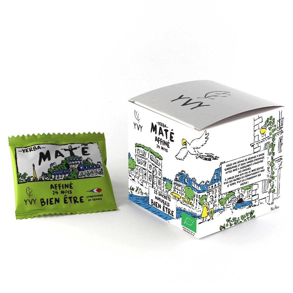 Boite de 15 infusettes Maté affiné BIO bien être 30g X8
